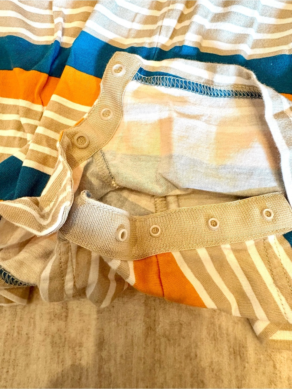 Columbia Kids' Striped Short Romper in Blue & Orange Size 4T - Picture 4 of 7